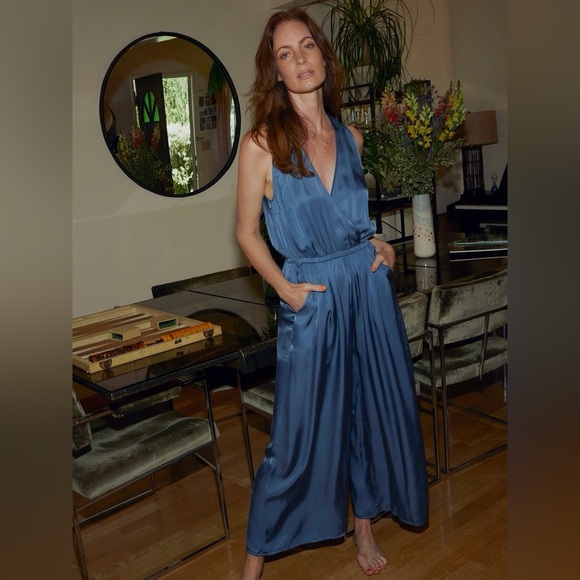 Nation LTD - Yanni Draped Pantsuit in Denim Blue - Size Small - Picture 3 of 16